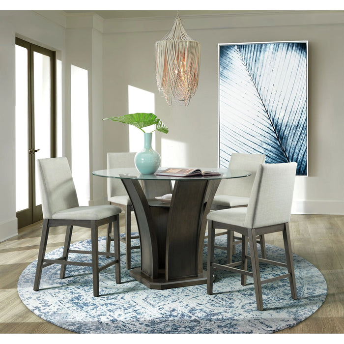 Dapper 5PC Round Dining Set in Walnut-Table & Four Chairs