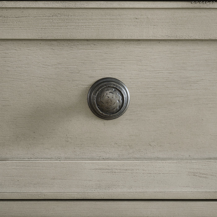 Farmington 5-Drawer Chest in Medium Brown and Washed Stone
