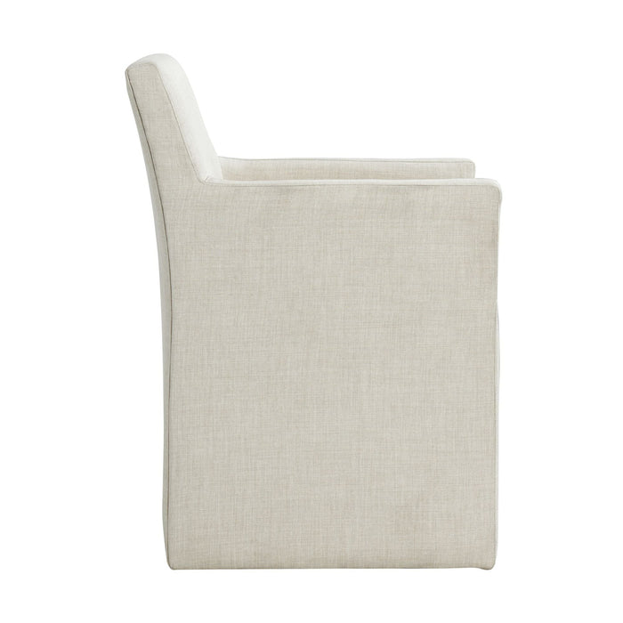 Elements International Collins Dining Arm Chair with Heirloom in Taupe