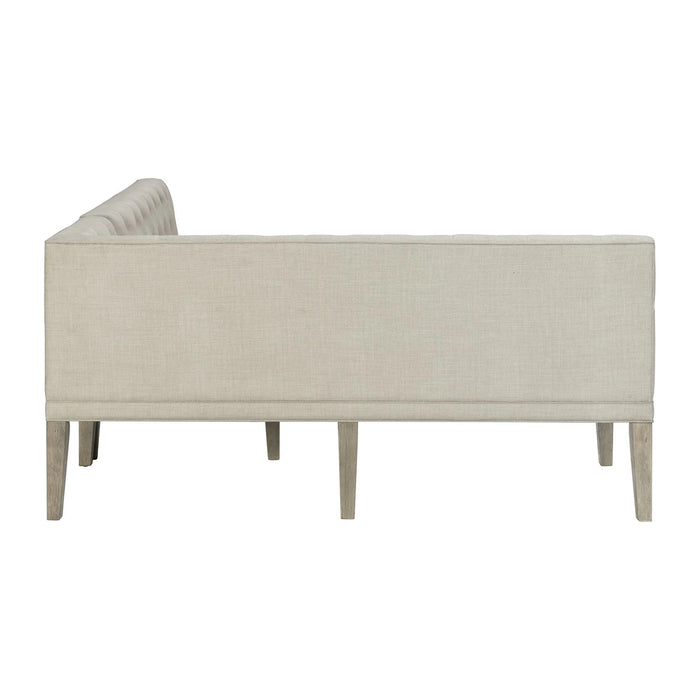 Elements International Collins Sectional Sofa Dining Set in Light Gray