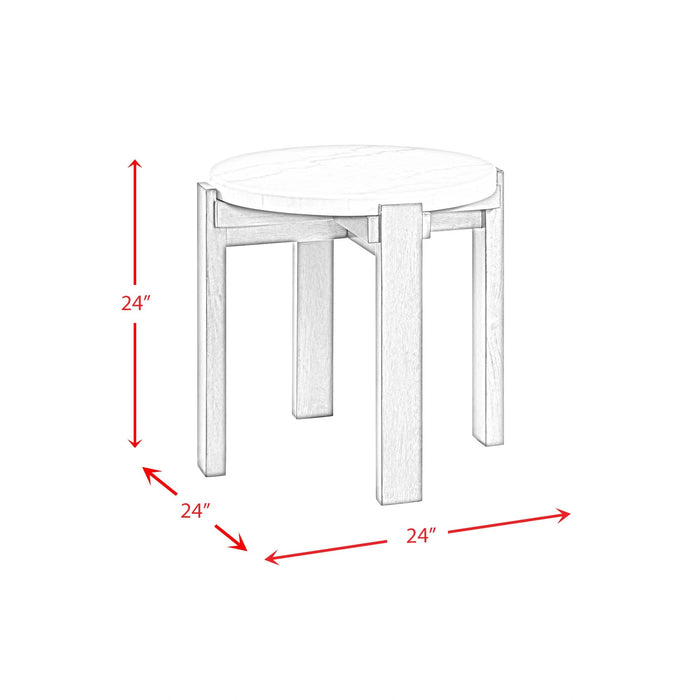 Rosamel Round End Table in Ash Brown