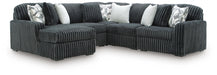 Midnight-Madness Sectional with Chaise - Gunmetal