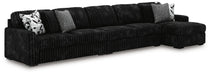 Midnight-Madness Sectional with Chaise - Onyx