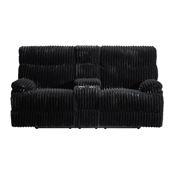 Admiral Motion Loveseat with Console in Masis Black