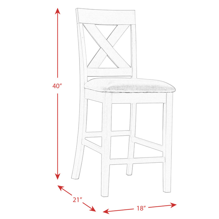 Alex Counter Side Chair W/Black PU Grey (2 Per Pack)