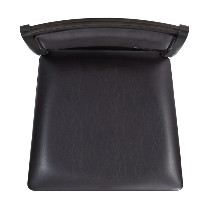 Amherst Standard Height 5PC Dining Set-Table and Four Faux Leather Side Chairs in Walnut
