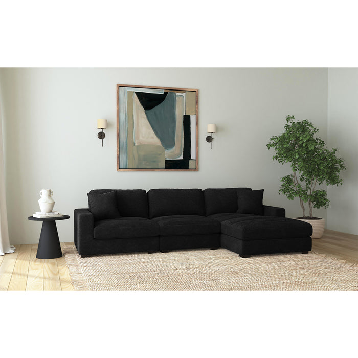 Arizona 3PC Sectional Set with RHF Chaise in Steno Black