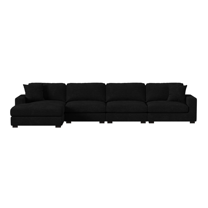 Arizona 4PC Sectional Set with LHF Chaise in Steno Black