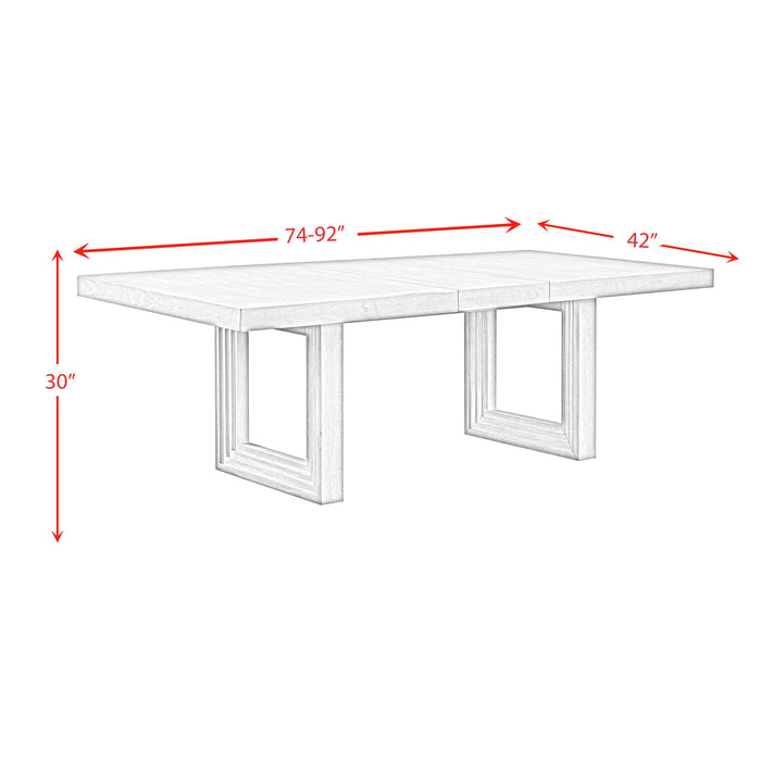 Avalanche Rectangular Dining Table with 18" Leaf in Antique White