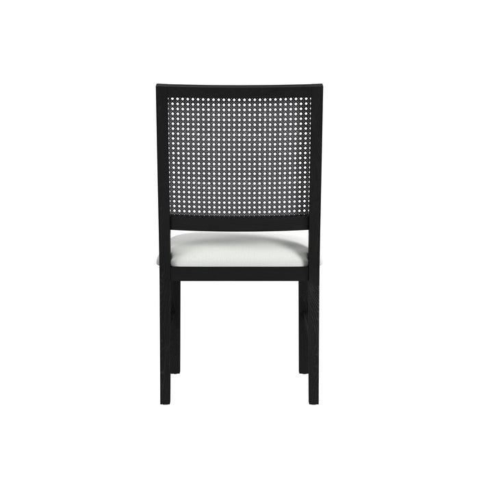 Bahama Breeze Dining Chair with White Fabric in Black (2 Per Carton)