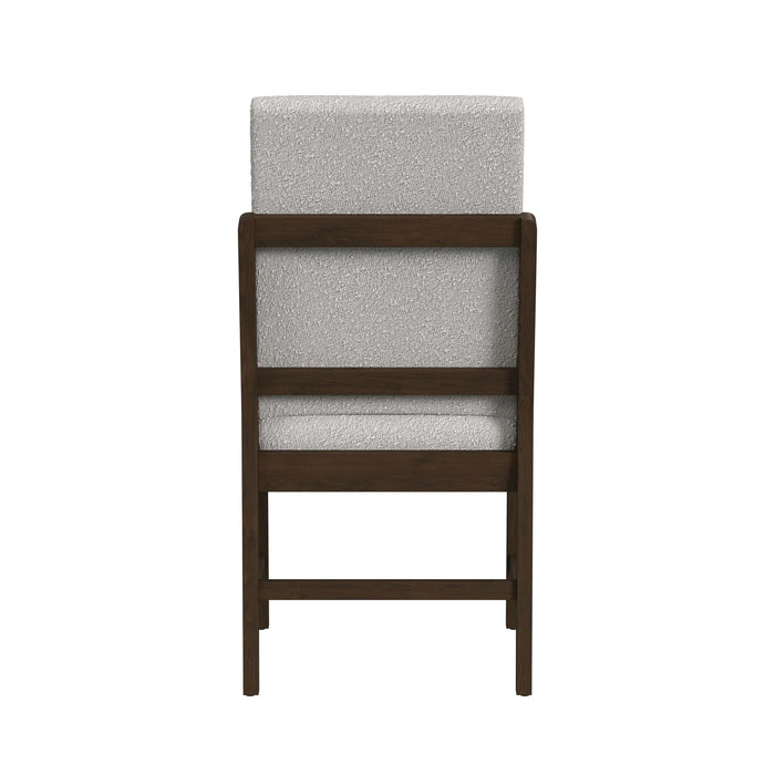 Brisbane Dining Side Chair with Boucle Beige Fabric in Brown (2 Per Carton)