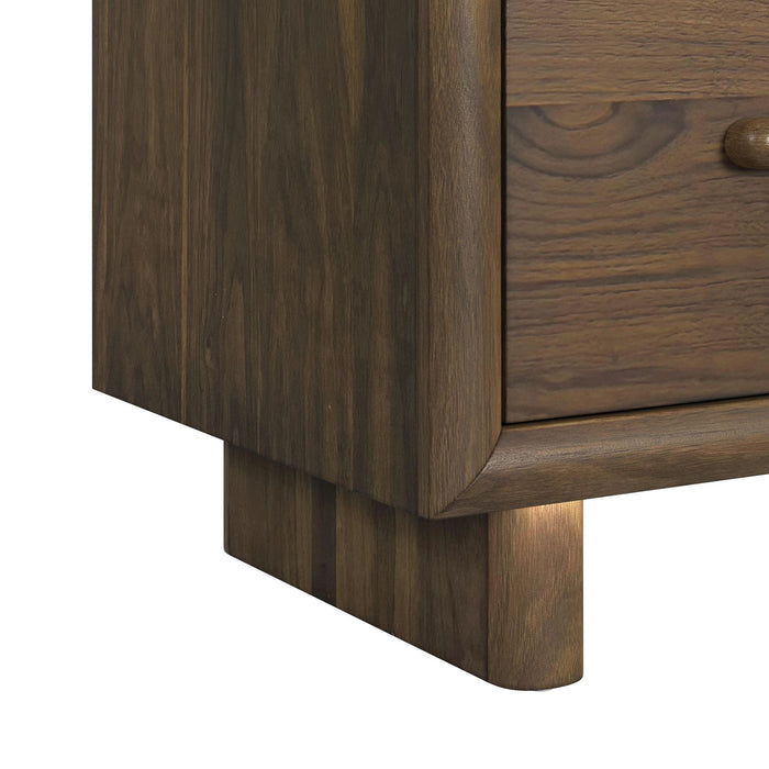 Brisbane Dresser and Mirror Set with LED in Brown