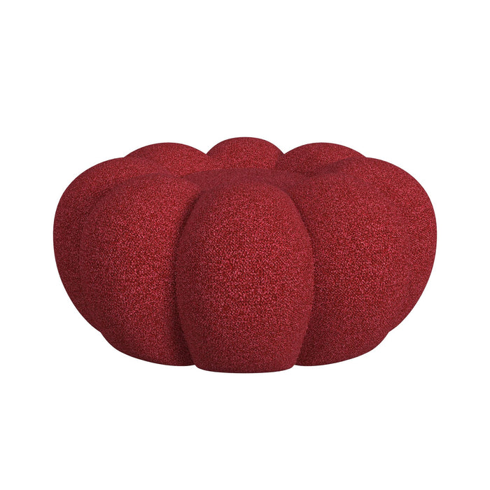 Bubble Swivel Chair and Ottoman in Red