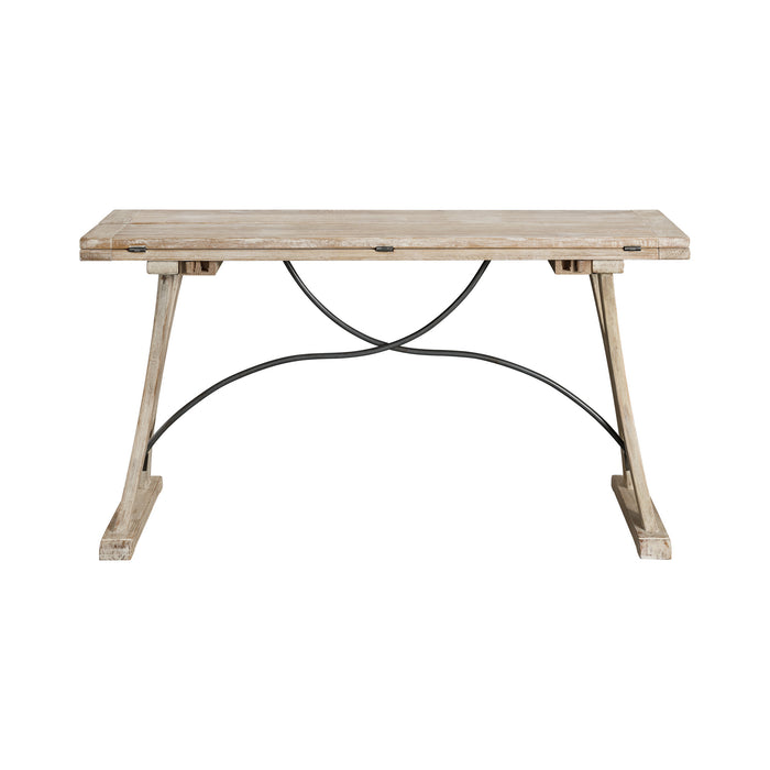 (D680-33) Callista- Folding Top Dining Table- Beach/Natural Metal
