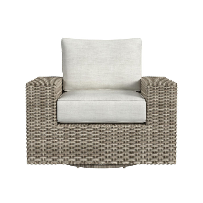Carmona Swivel Chair - Natural and Olefin Beige