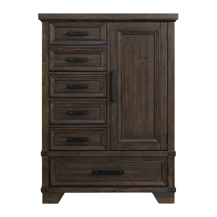 Colorado City 6-Drawer Door Chest in Charcoal