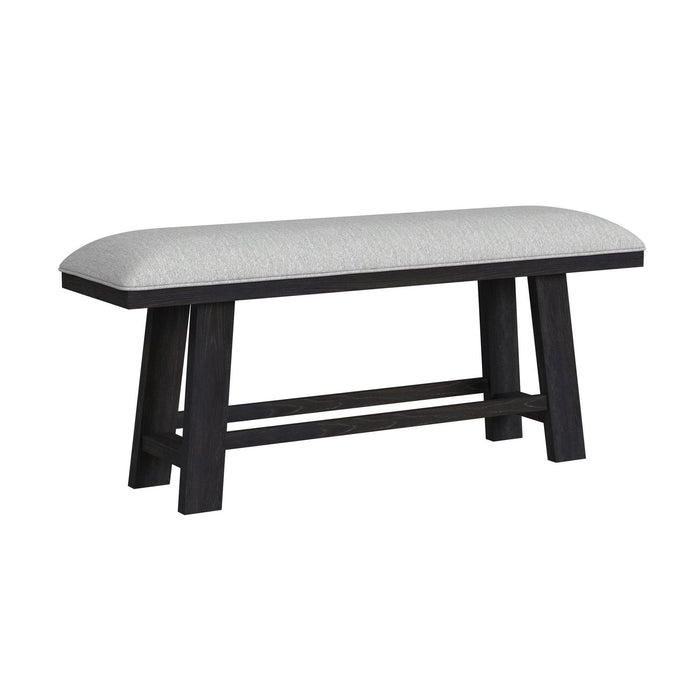 Transcend Counter Bench with Light Grey Fabric in Charcoal