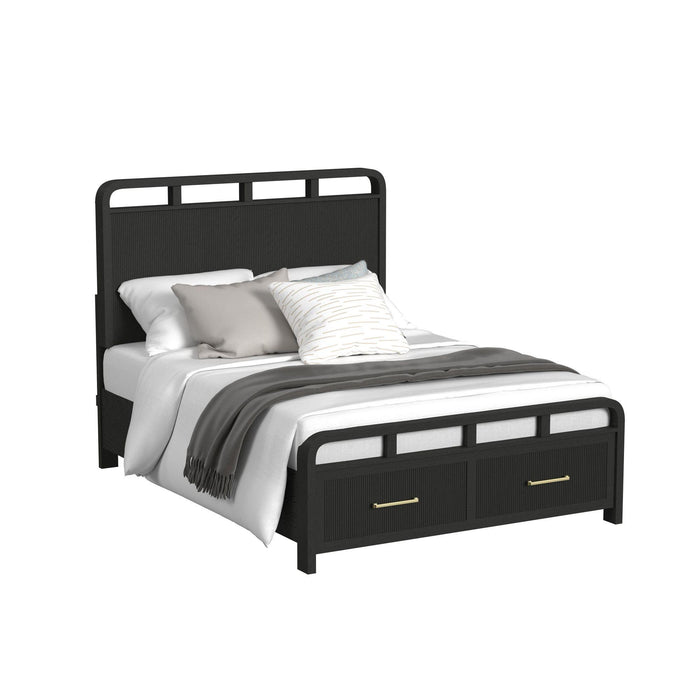 Ridgemont Storage Bed in Black with Grain