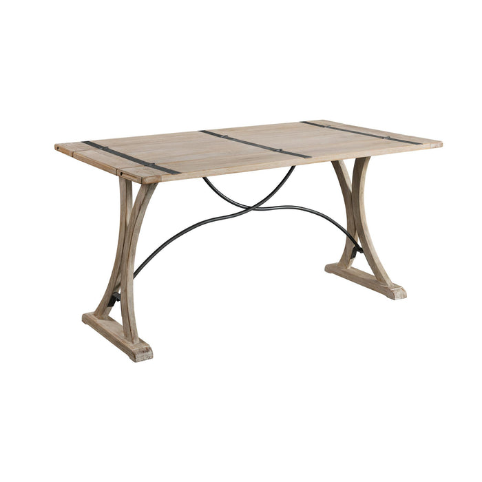 (D680-33) Callista- Folding Top Dining Table- Beach/Natural Metal
