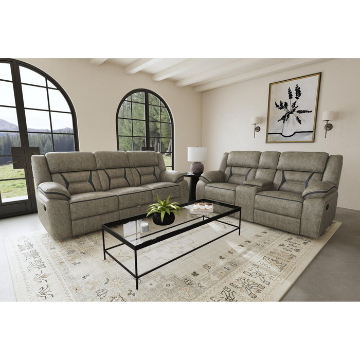 Engage Motion Sofa with DDT, Drawer and PWS in Corral Grey