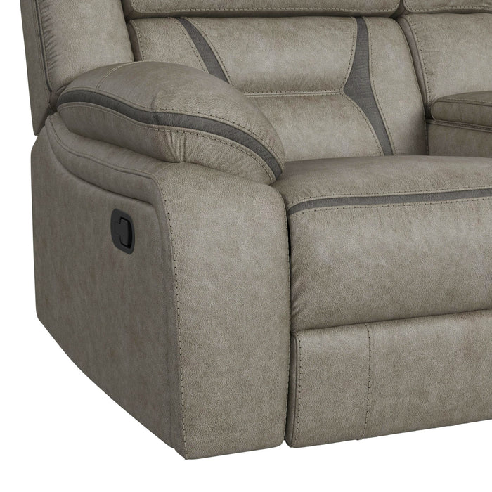 Engage Motion Loveseat with Console in Corral Grey