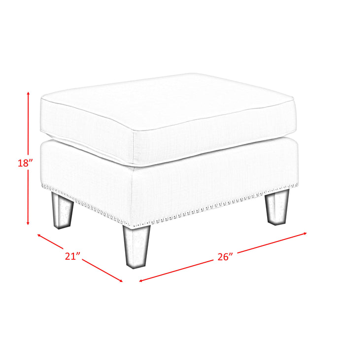 Erica 497 Ottoman W/Chrome Nail Heirloom Charcoal (ISTA 3)