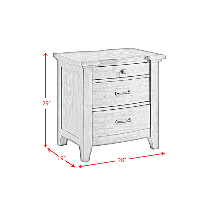 Gage 3-Drawer Nightstand with USB and Power in Chestnut
