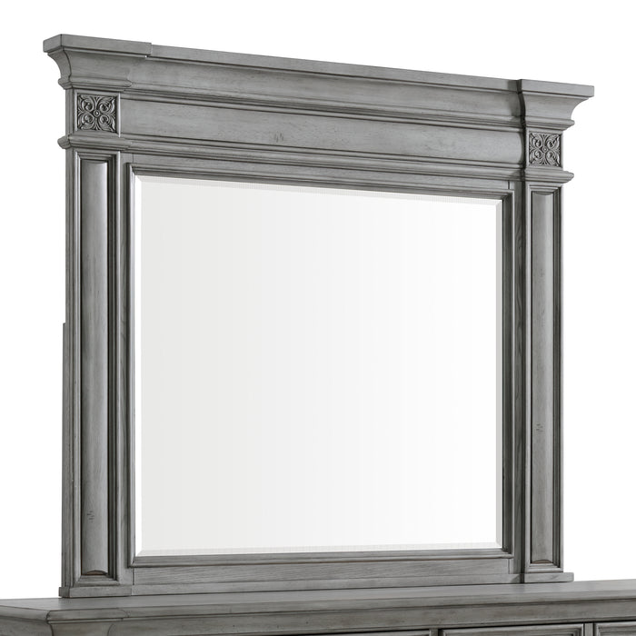 Glenmore Dresser and Mirror Set in Aged Grey