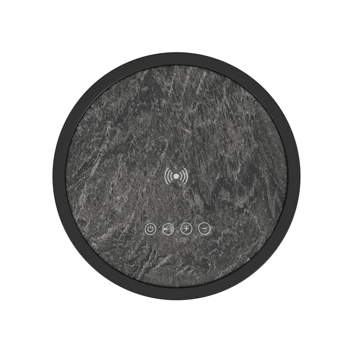 Halo Round Smart End Table in Black