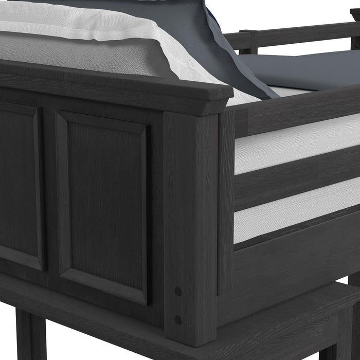 Hampton Kids Loft with Staircase and Desk with Speaker Bedroom Set