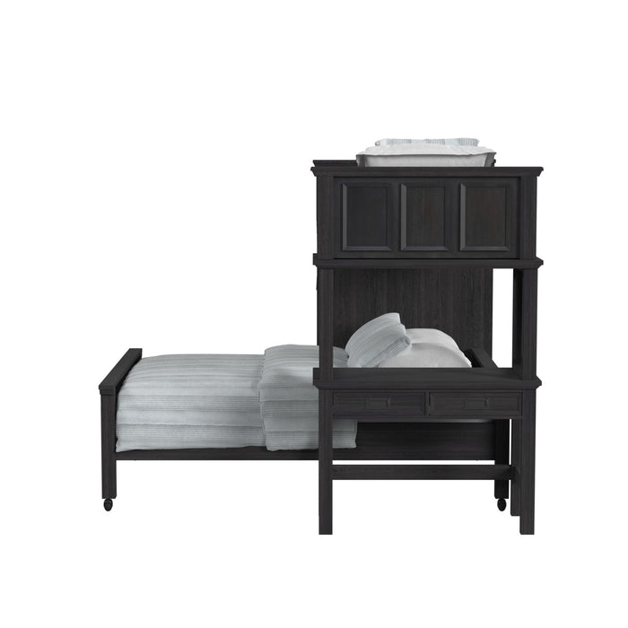 Hampton Kids Over Loft with Staircase and Desk with Speaker Bedroom Set
