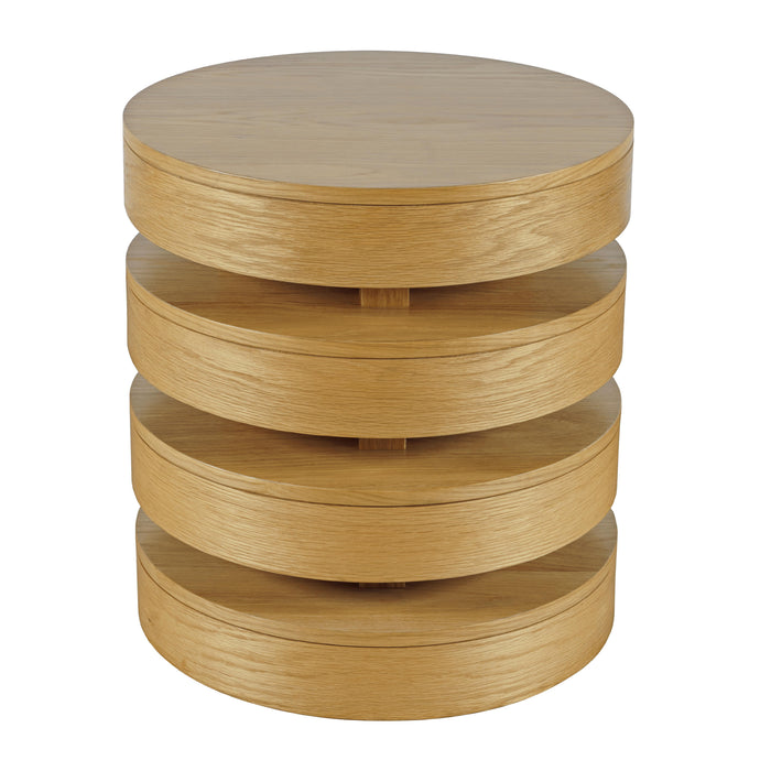 Brix Round End Table-Espresso