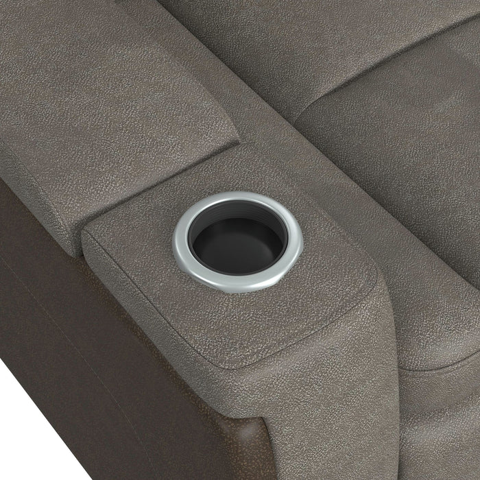 Lantana 3PC Living Room Set in Rocky Grey/Brown-Sofa, Loveseat & Recliner