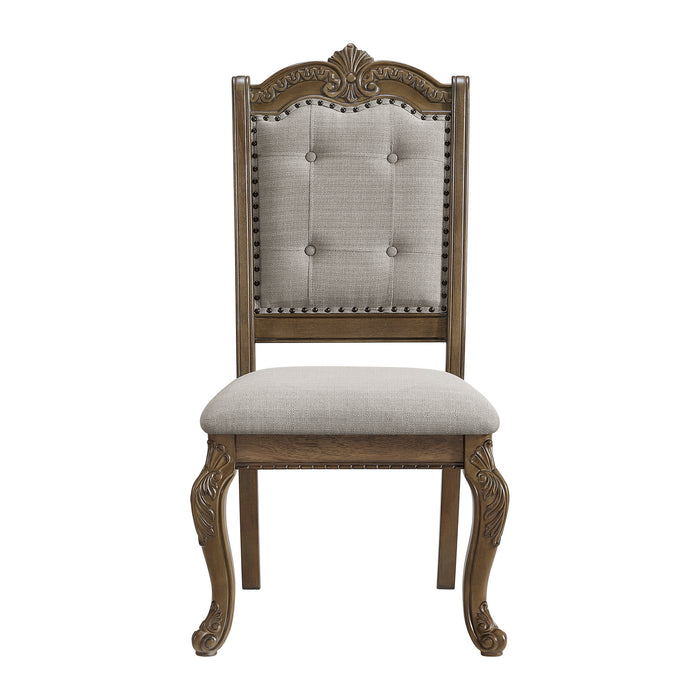 Madison Park Dining Side Chair with Beige Fabric in Walnut (2 Per Carton)
