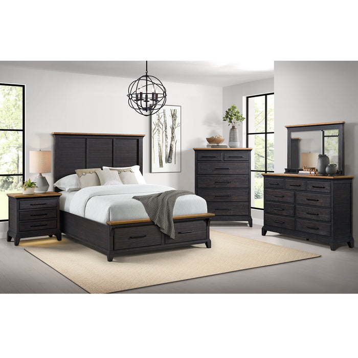 Montrose Nightstand with Charger & Sensor Light in Espresso & Brown