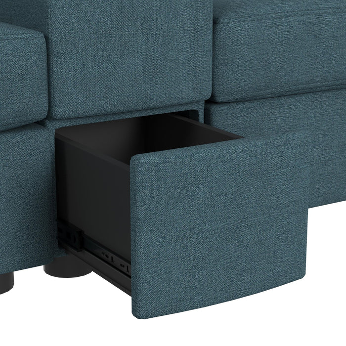 Options One 7PC Living Room Set in Palmer Plus Teal