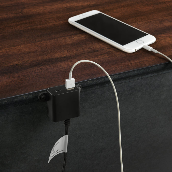 Phillipe 3-Drawer Nightstand With USB in Cherry