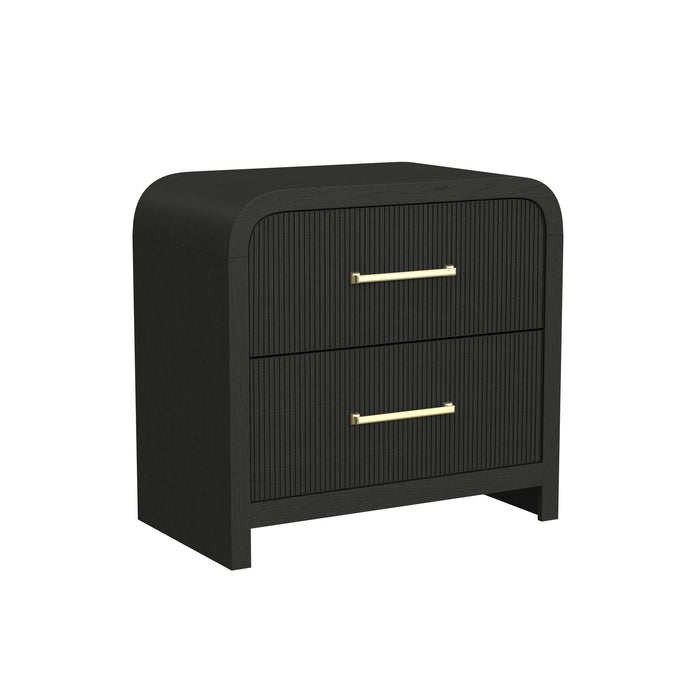 Ridgemont Storage Bedroom Set in Black with Grain