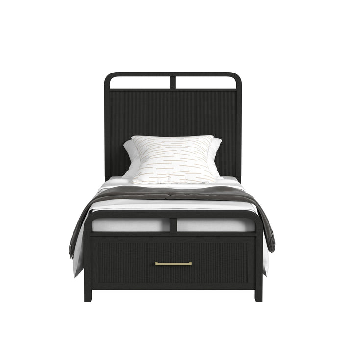 Ridgemont Storage Bed in Black with Grain