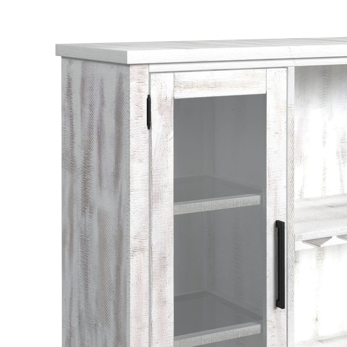 Rogen Rustic Buffet & Hutch with LED in Rustic White