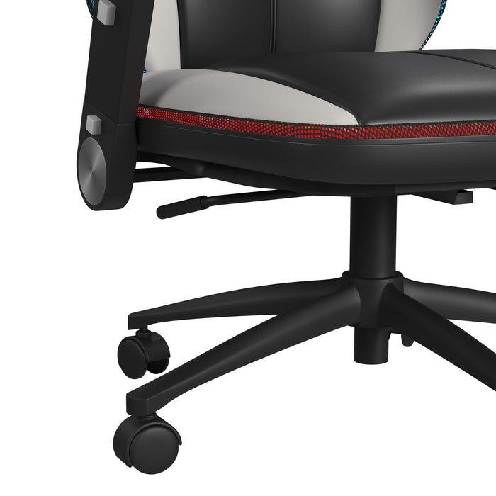 Rollins Gaming Chair with LED and Speaker in Black and Khaki - 3A Packing