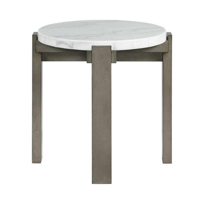Rosamel Round End Table in Ash Brown