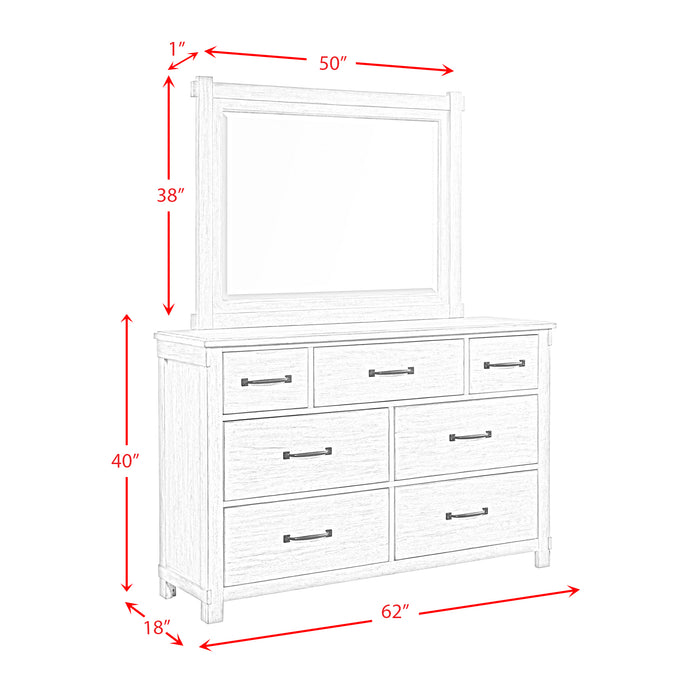 Scott Dresser & Mirror Set White Finish