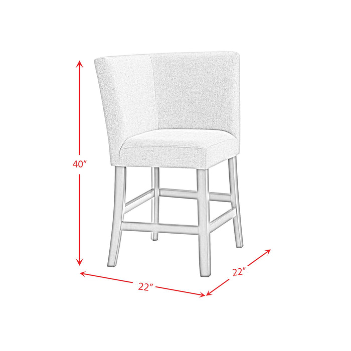 Seneca Counter 3PC Corner Bench with Grey Fabric in Brown