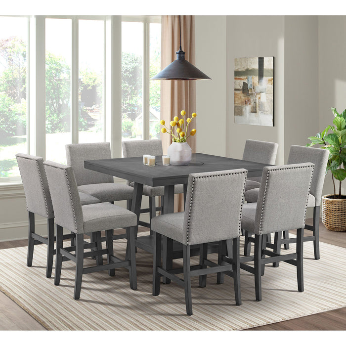 Seneca Counter Height Dining Set in Brown-Table and Four Chairs