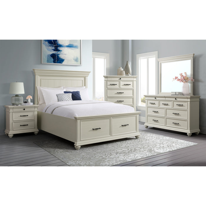 Slater Nightstand w/USB in Antique White