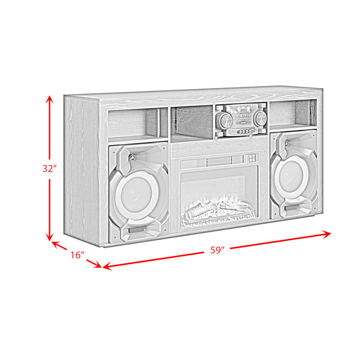 St. Cloud Fireplace with Sound System in Black