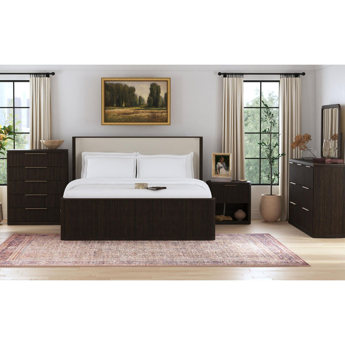 Sylvie UPH Bedroom Set with White Fabric