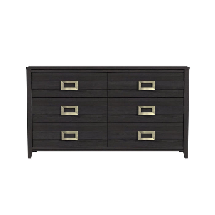 Tobias 6-Drawer Dresser in Black