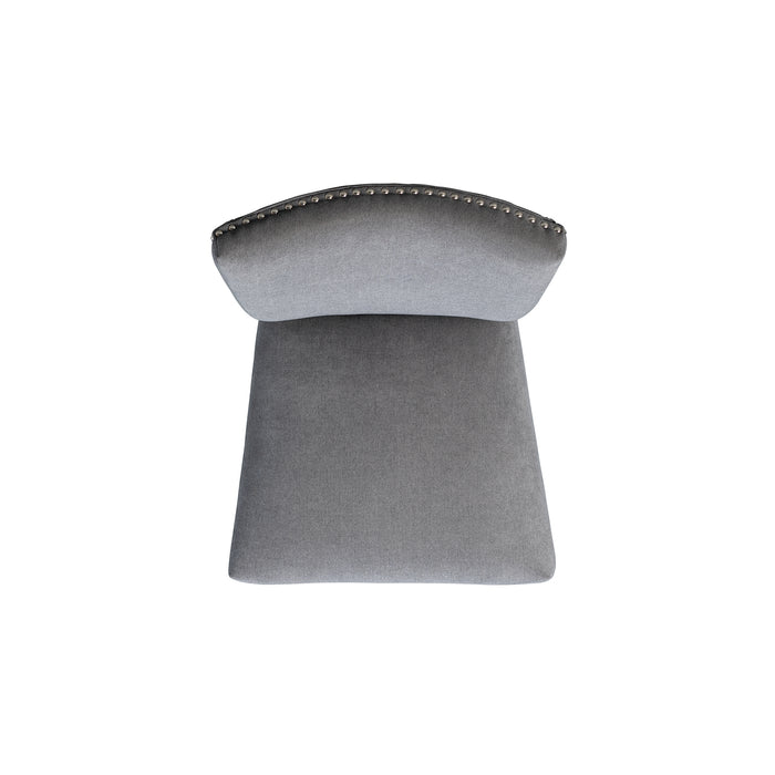 Tuscany Counter Linen Nailhead Side Chair (2 Per Pack) - Charcoal